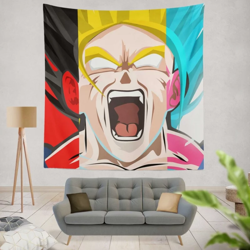 Fusion of Forms Goku Transformations Anime Wall Tapestry