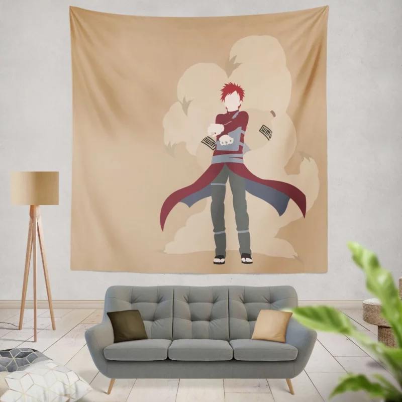 Gaara Desert Minimalist Anime Wall Tapestry