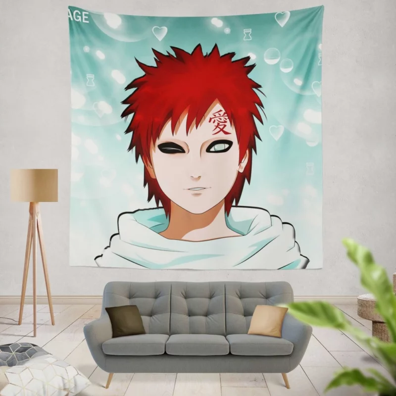 Gaara Power Unleashed Anime Wall Tapestry