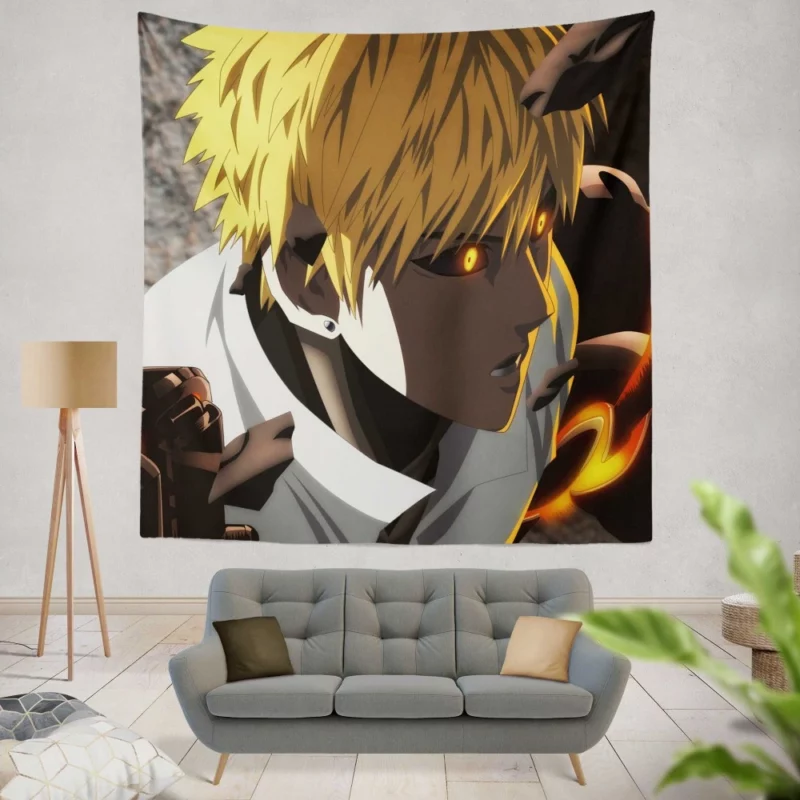 Genos One-Punch Man Cyborg Hero Anime Wall Tapestry