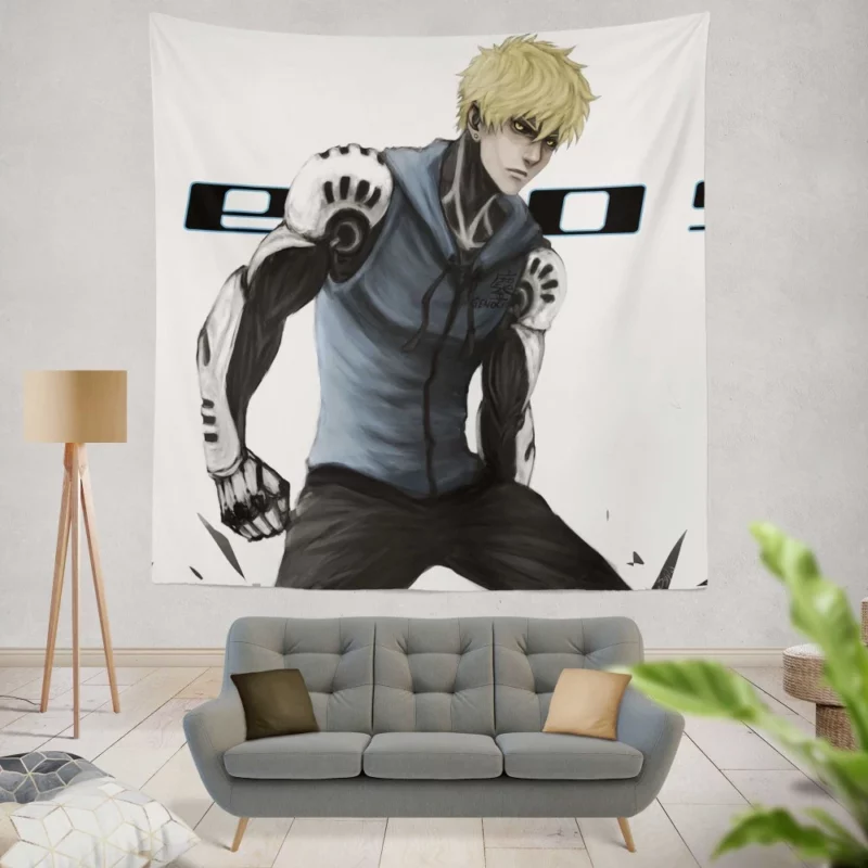 Genos One-Punch Man Resolute Fighter Anime Wall Tapestry