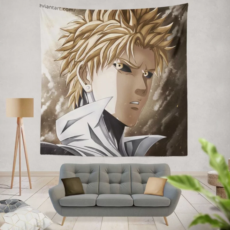 Genos One-Punch Man Unyielding Spirit Anime Wall Tapestry