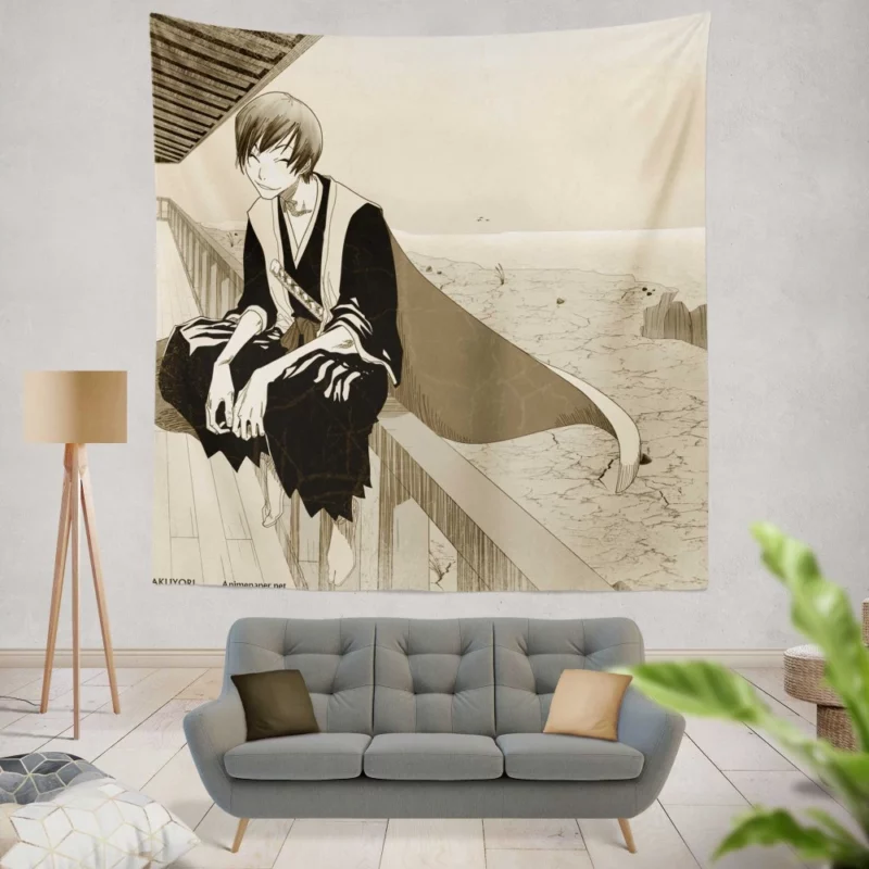 Gin Ichimaru Echoes of Deception in Bleach Anime Wall Tapestry