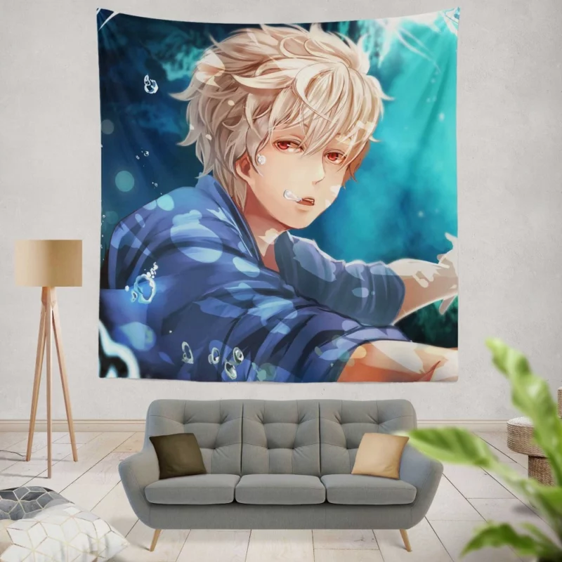 Gintoki Bubble-Blowing Adventure Anime Wall Tapestry