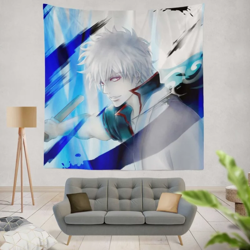 Gintoki Journey in Feudal Japan Anime Wall Tapestry