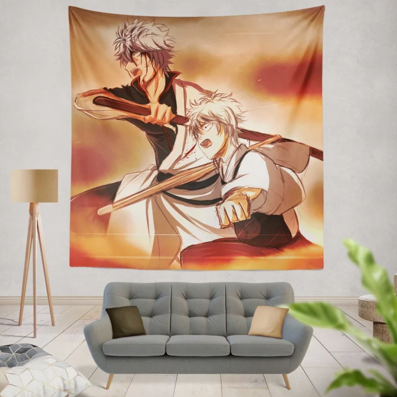 Gintoki Laughter and Drama Anime Wall Tapestry