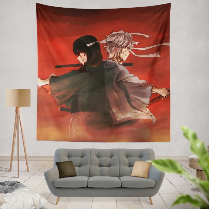 Gintoki and Katsura Legendary Duo Anime Wall Tapestry