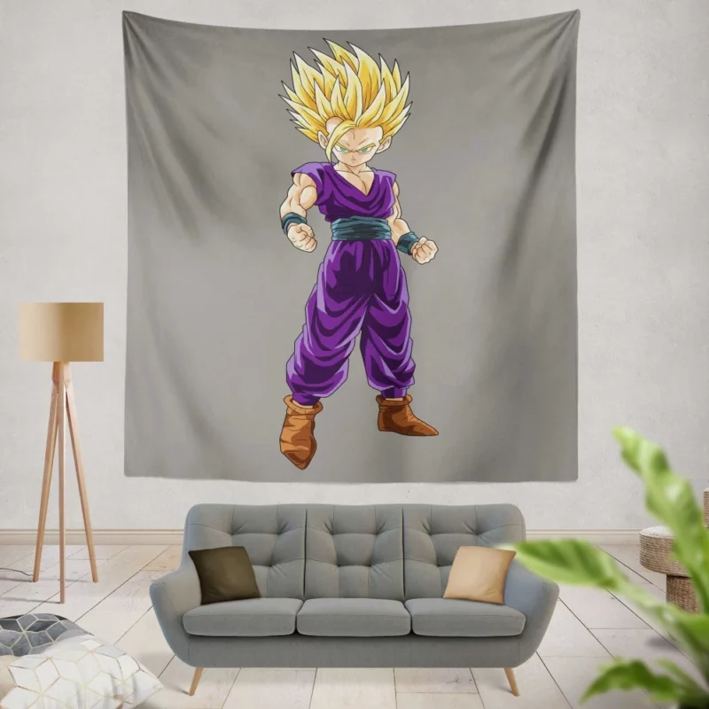 Gohan SSJ2 Power Awakens Anime Wall Tapestry