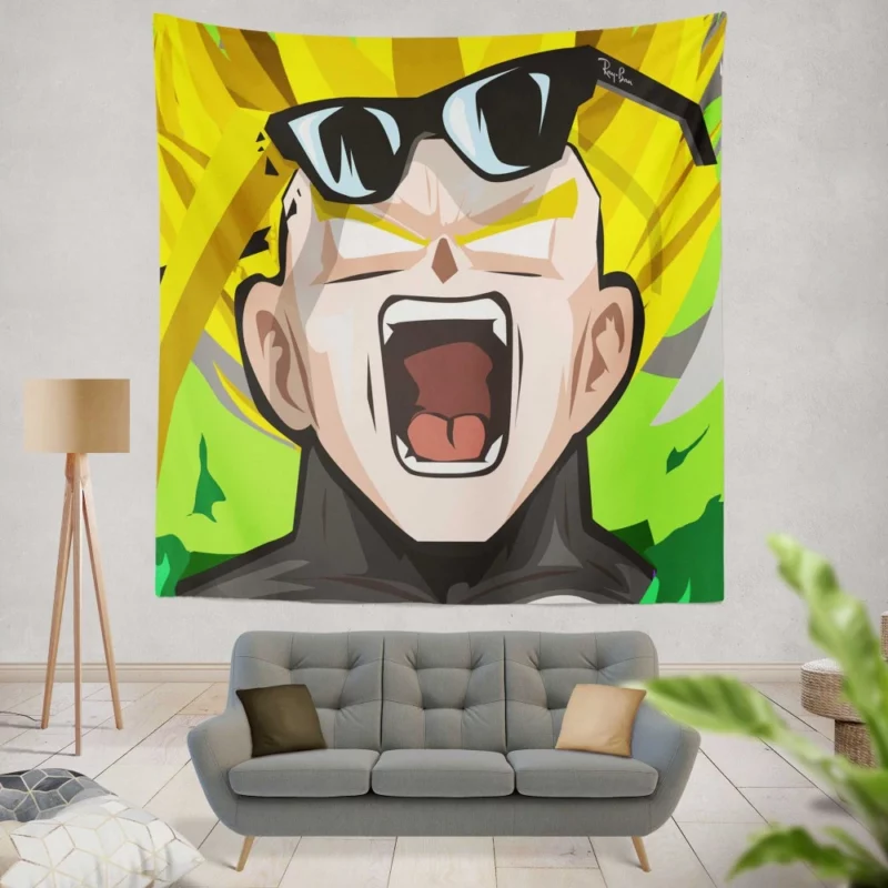 Gohan SSJ2 Power Unleashed Anime Wall Tapestry