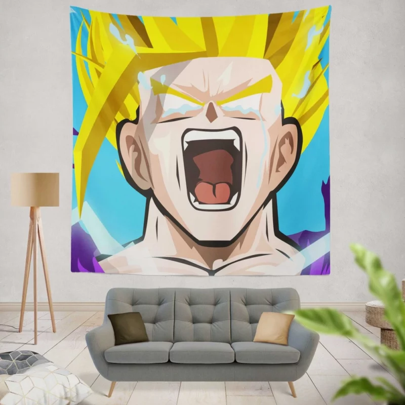 Gohan SSJ2 Ultimate Transformation Anime Wall Tapestry