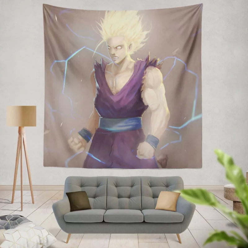 Gohan Saiyan Warrior Journey Anime Wall Tapestry