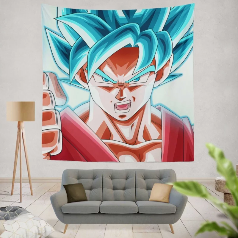 Goku Achieves Ultimate Form Anime Wall Tapestry