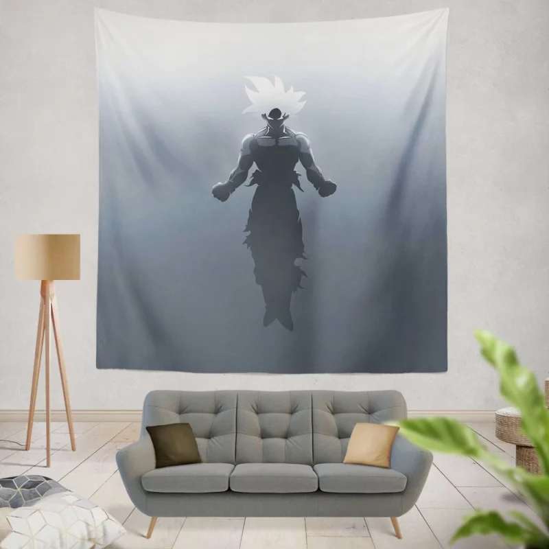 Goku Achieves Ultimate UI Form Anime Wall Tapestry