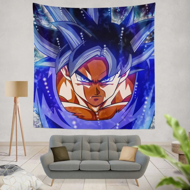 Goku Attains Divine Form Mastery Anime Wall Tapestry