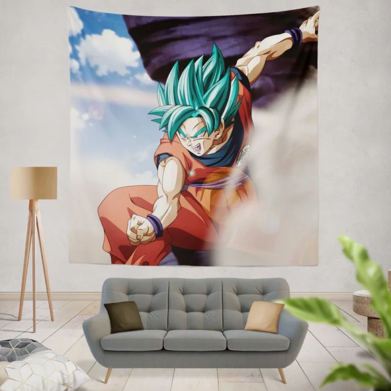 Goku Dragon ball Super Saiyan Blue Anime Wall Tapestry