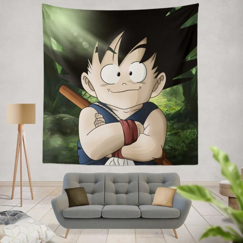 Goku Eternal Power Timeless Legend Anime Wall Tapestry