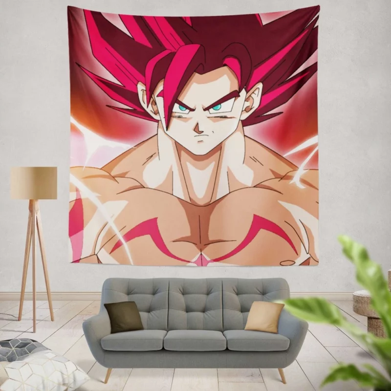 Goku Godly Awakening Unprecedented Power Anime Wall Tapestry