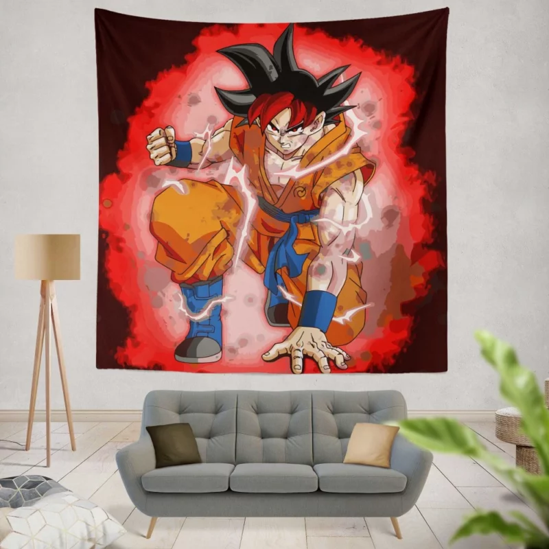 Goku Godly Transformation Revealed Anime Wall Tapestry