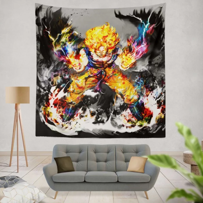 Goku Legendary Quest Heroic Destiny Anime Wall Tapestry