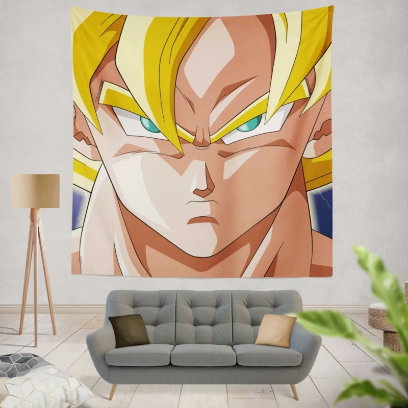 Goku Legendary SSJ Unstoppable Force Anime Wall Tapestry