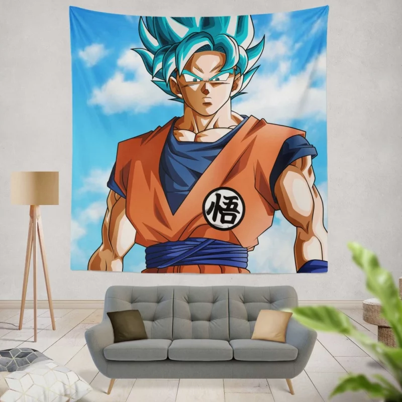 Goku Masters SSGSS Transformation Anime Wall Tapestry