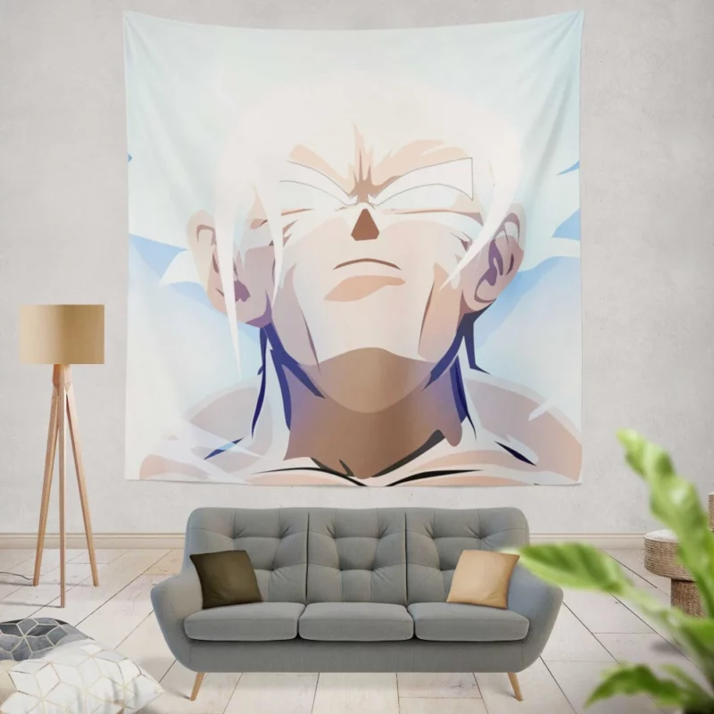 Goku Pursuit of Ultra Instinct Anime Wall Tapestry