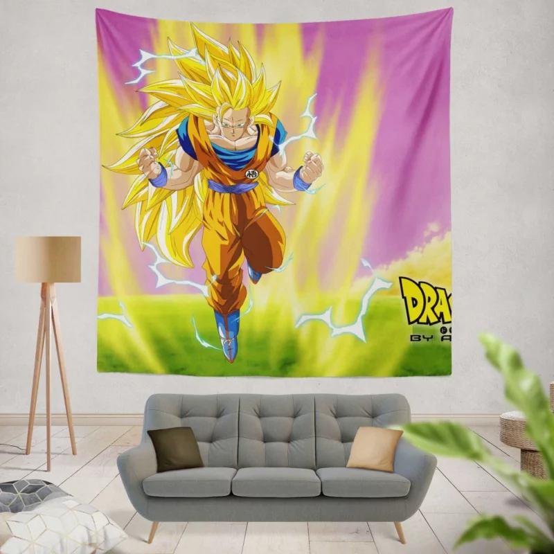 Goku SSJ3 Power Epic Ascension Anime Wall Tapestry