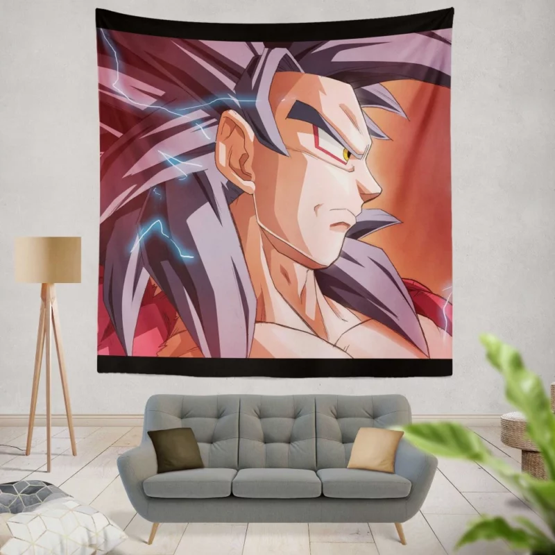 Goku SSJ4 Transformation Unleashed Might Anime Wall Tapestry