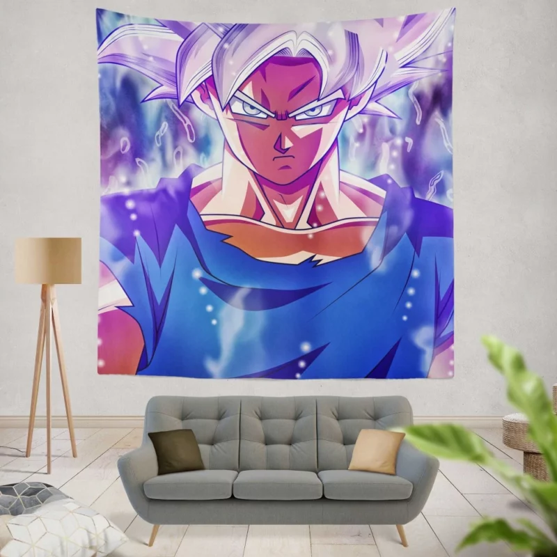 Goku Silver Instinct Apex Transformation Anime Wall Tapestry