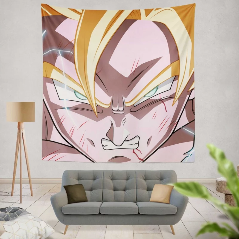 Goku Super Saiyan Saga Chronicles Anime Wall Tapestry