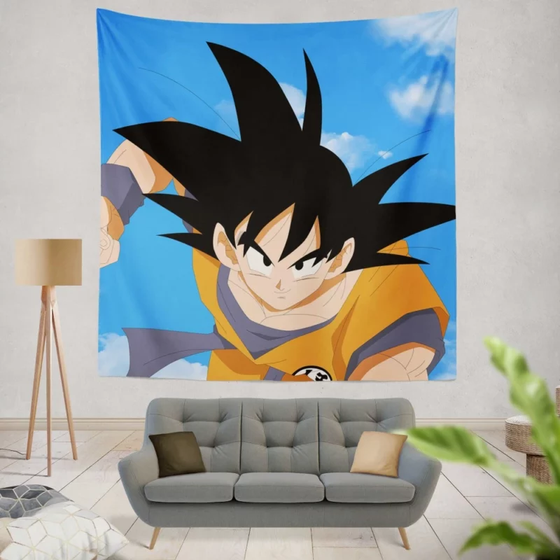 Goku Transcendent Power Unleashed Anime Wall Tapestry