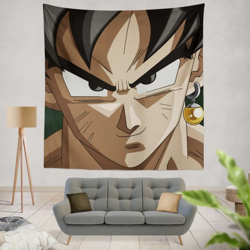 Goku Unyielding Spirit Prevails Anime Wall Tapestry