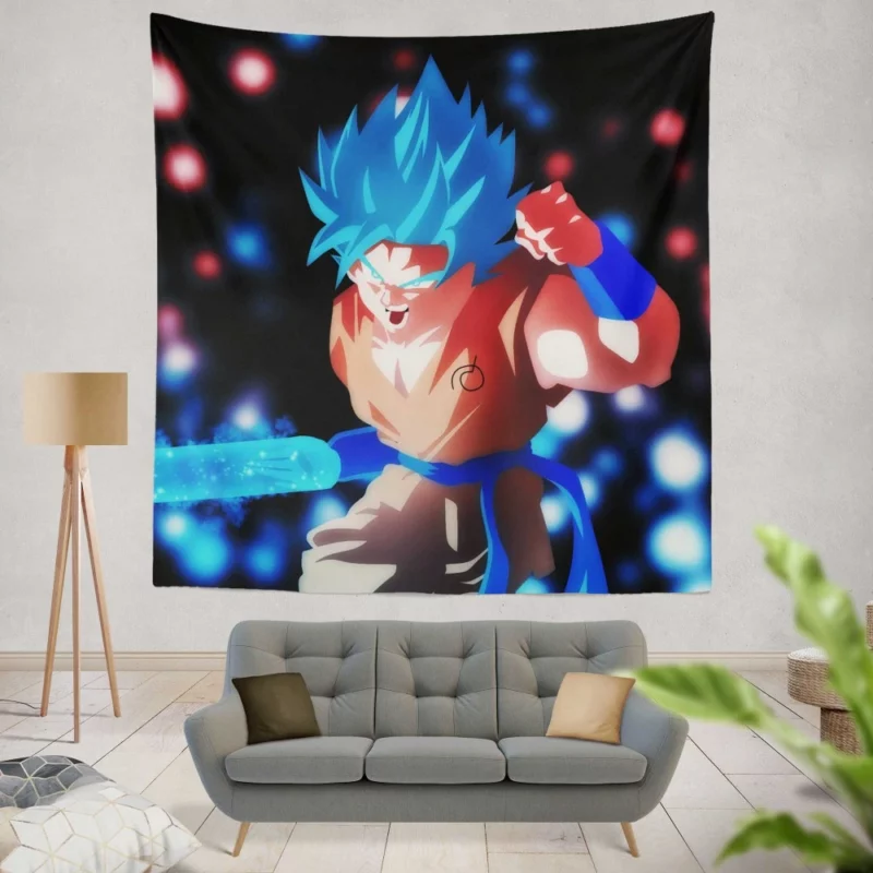 Goku Wields Ki Blade Skill Anime Wall Tapestry