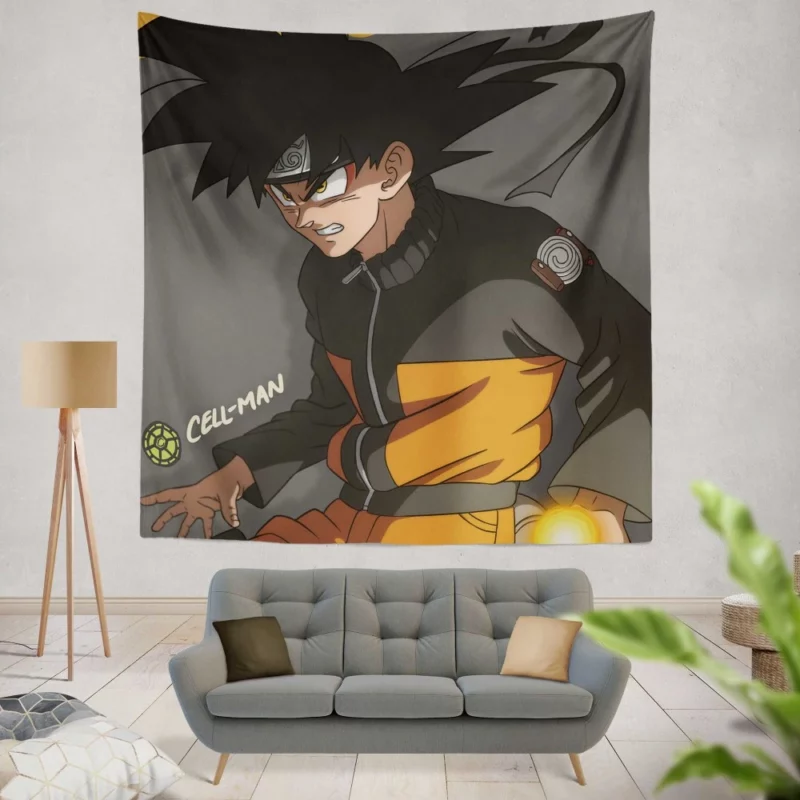 Goku and Naruto Crossover Anime Wall Tapestry