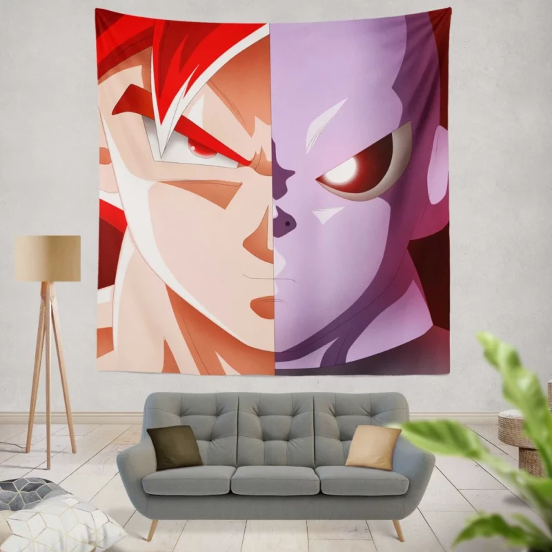 Goku vs Jiren Intense Battle Anime Wall Tapestry