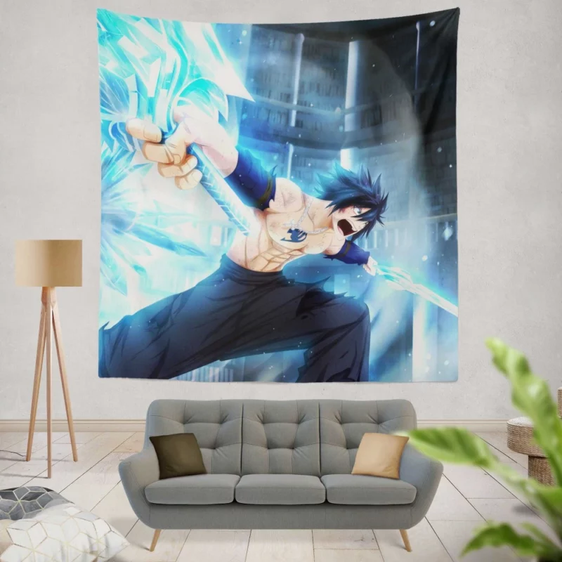 Gray Fullbuster Ice Bringer Anime Wall Tapestry