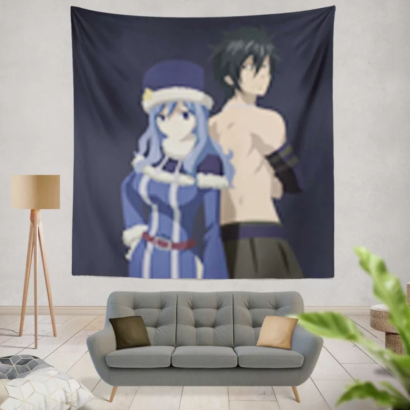 Gray and Juvia Watery Bonds Anime Wall Tapestry