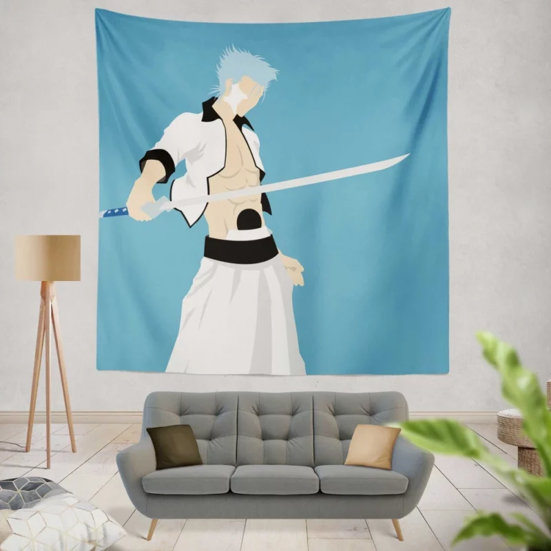 Grimmjow Feral Fighter in Bleach Anime Wall Tapestry