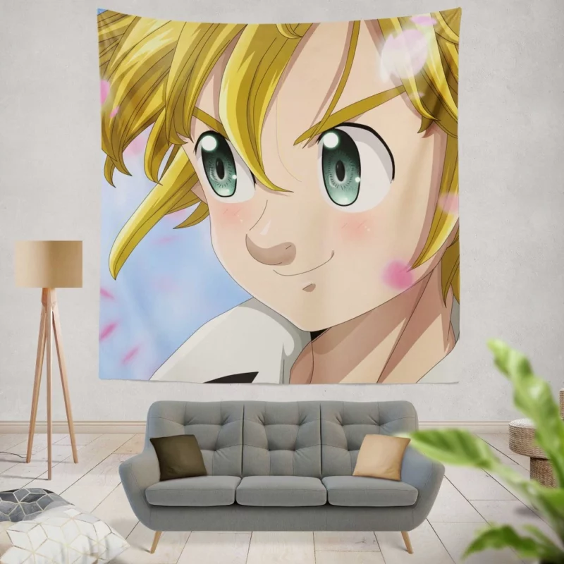 Happy Meliodas Unstoppable Duo Anime Wall Tapestry