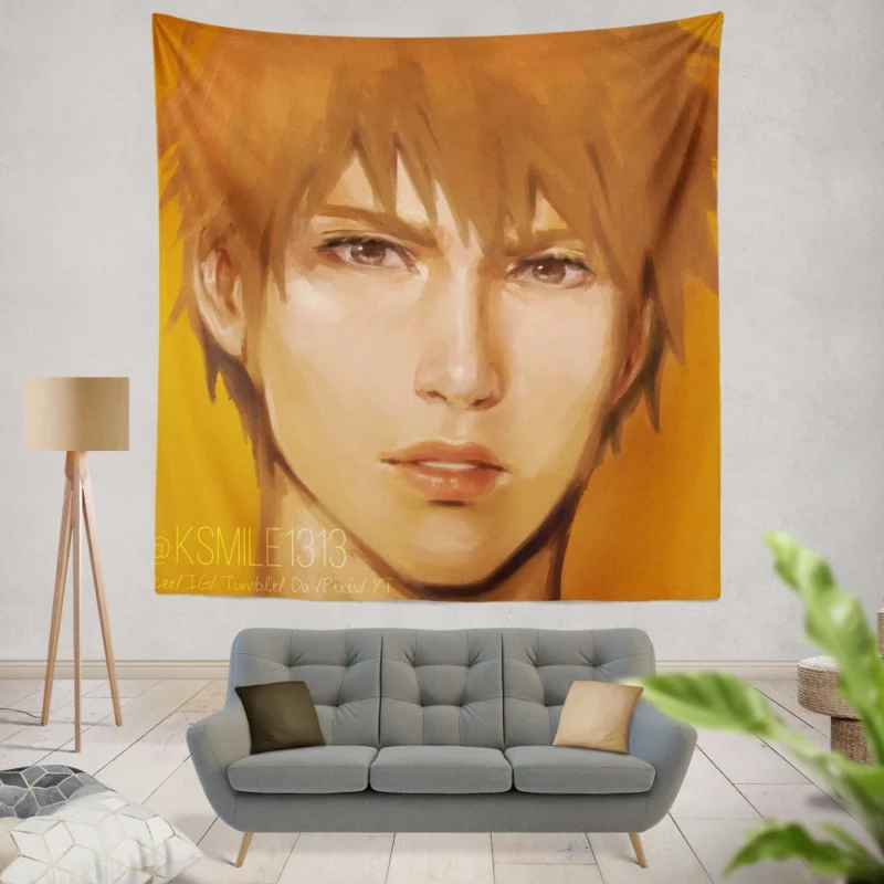 Ichigo Challenges Soul Reaper Saga Anime Wall Tapestry