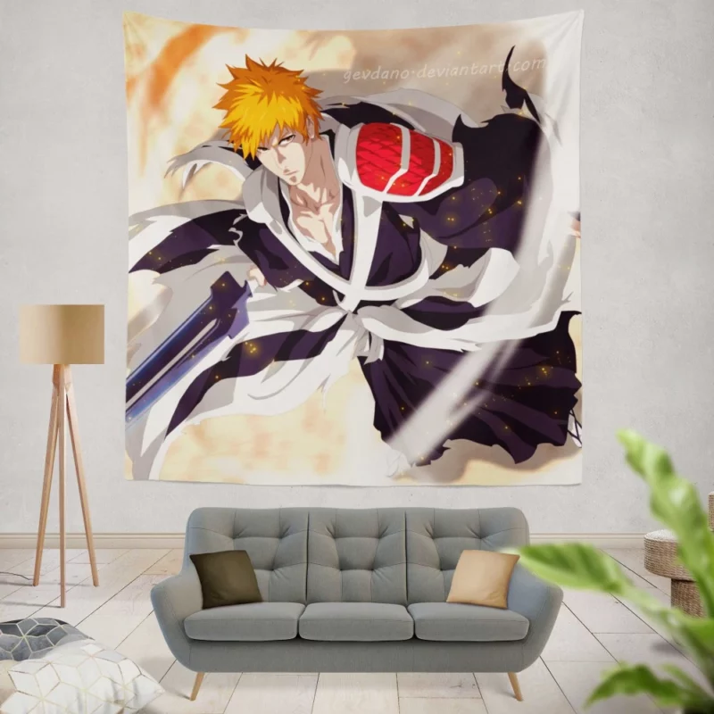 Ichigo Kurosaki Soul Unleashed Anime Wall Tapestry