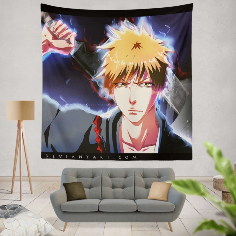 Ichigo Kurosaki Zanpakuto Warrior Anime Wall Tapestry