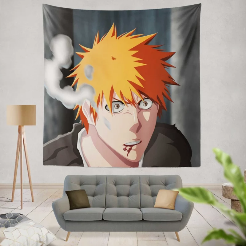 Ichigo Struggles Zangetsu Power Anime Wall Tapestry