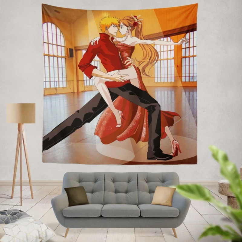 Ichigo and Orihime Unbreakable Bonds Anime Wall Tapestry