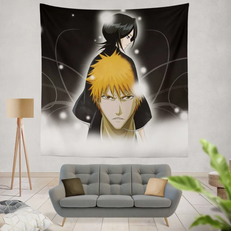 Ichigo and Rukia Unbreakable Friendship Anime Wall Tapestry