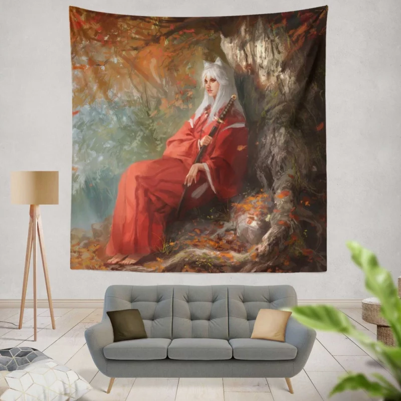 InuYasha Feudal Fairy Tale Anime Wall Tapestry