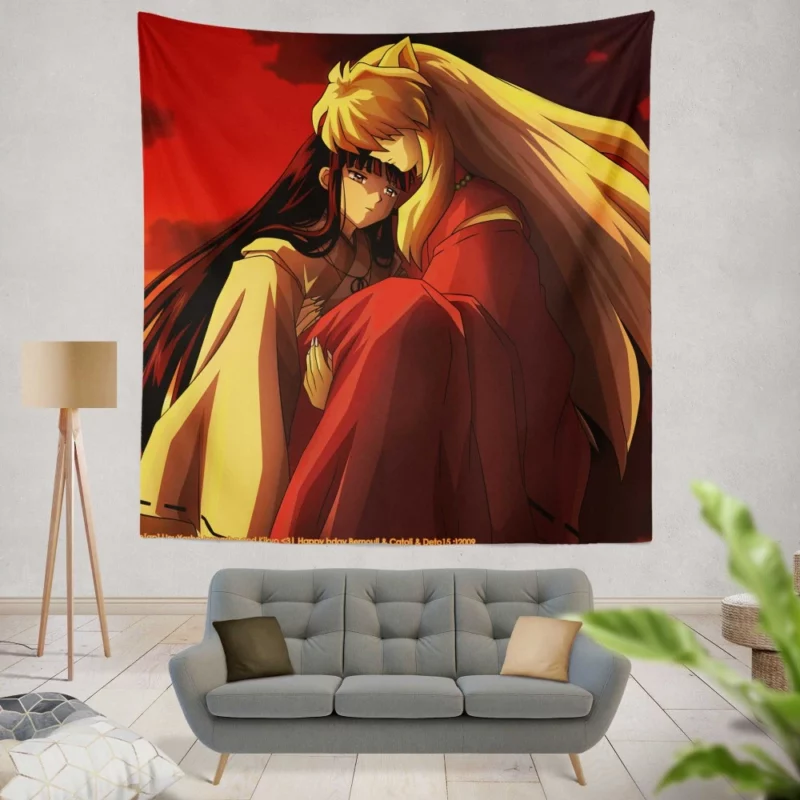 InuYasha and Kikyô Fated Bond Anime Wall Tapestry