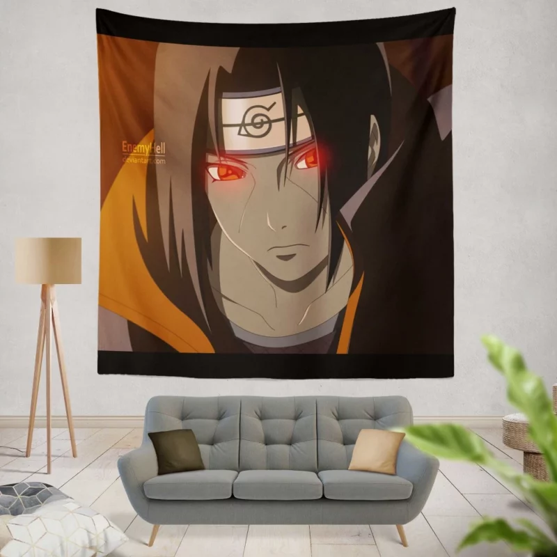 Itachi Uchiha Piercing Sharingan Anime Wall Tapestry