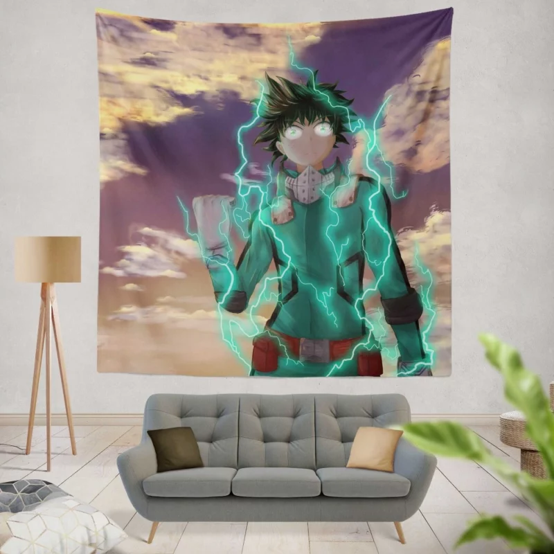 Izuku Midoriya Aspiring Hero Pursuit Anime Wall Tapestry