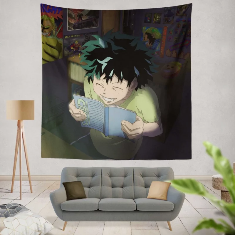 Izuku Midoriya Challenges and Triumphs Anime Wall Tapestry